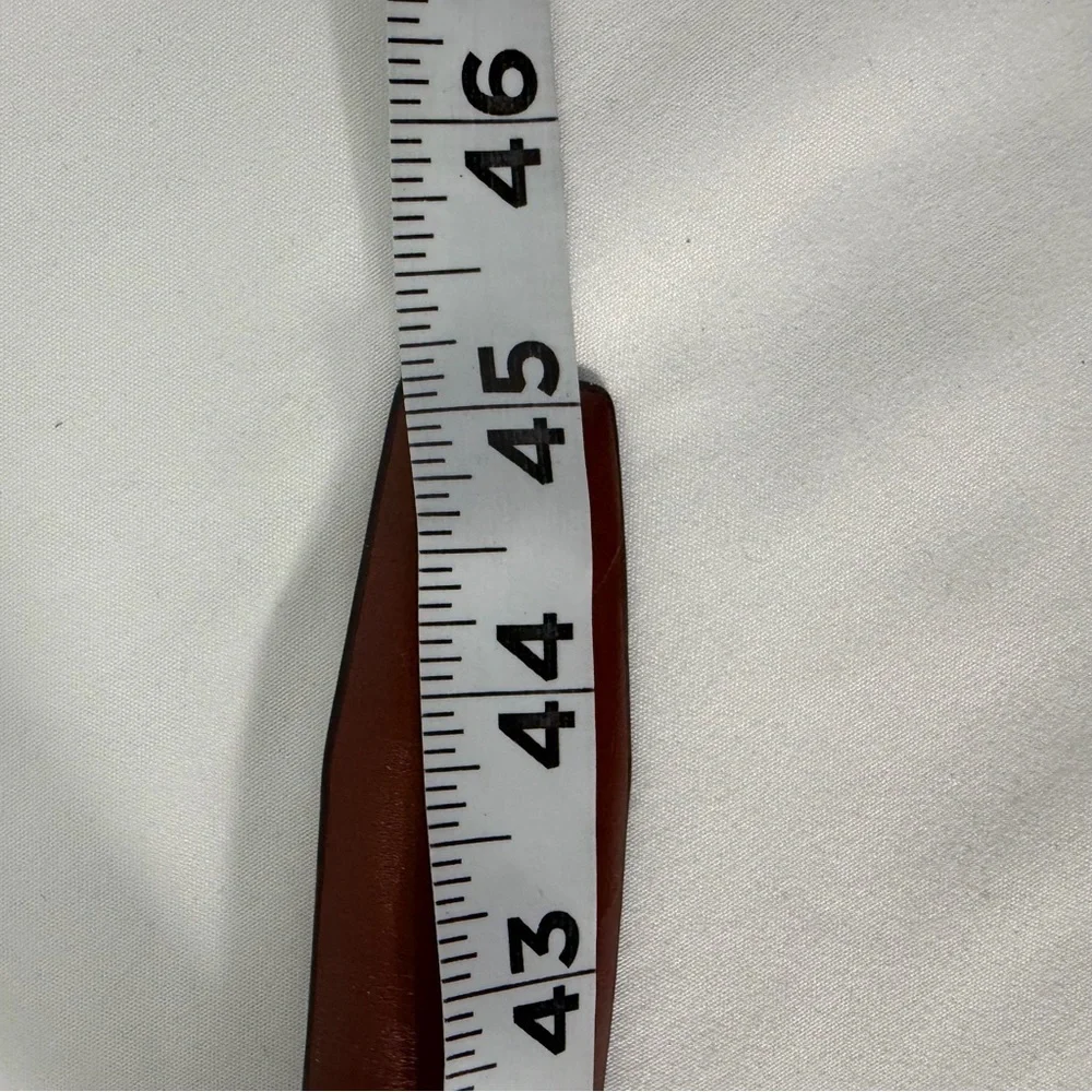 Men's Handcrafted Genuine Leather Brown Leather‎ Belt Silver Buckle